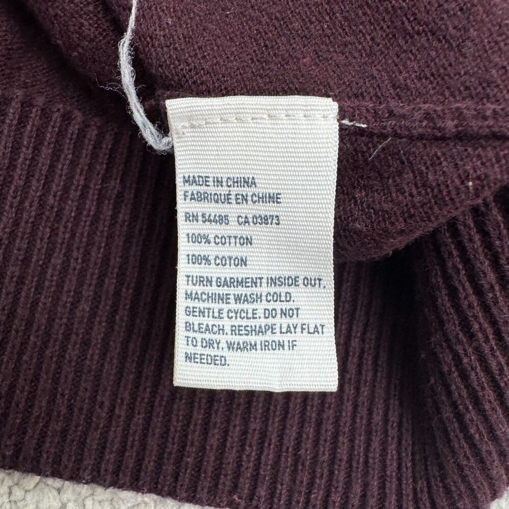 American Eagle Outfitters Cotton Pullover Sweater Mens Medium Maroon V-Neck Knit - Picture 5 of 11